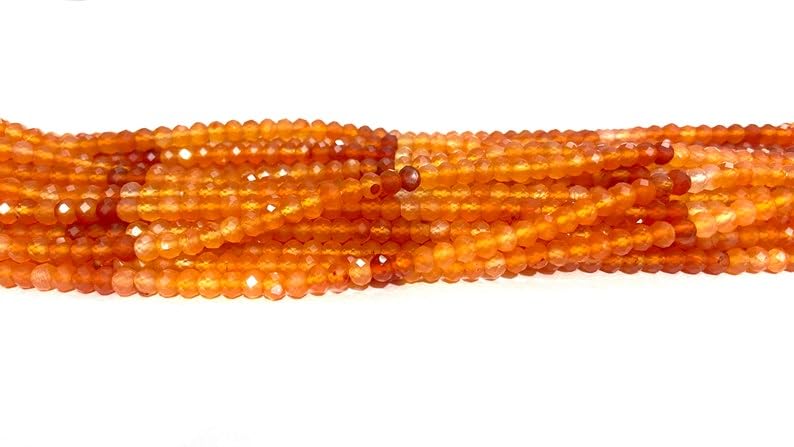Perles en pierre précieuse cornaline véritable 4mm facettée de qualité supérieure