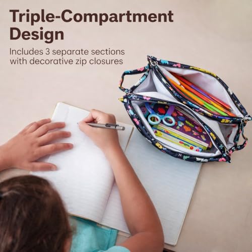 Image of 3 Zip Toileteries Organizer | Multipurpose All-in-One Compact, Foldable, Durable, Lightweight, Waterproof, Bag | Travel Friendly Pouch Ideal for Medicines & Toiletry (Fairytale Print)