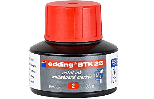edding PTK 25 Nachfülltinte - rot - 25 ml - mit Kapillarsystem, ideal zum sauberen und unkomplizierten Nachfüllen von fast allen edding Brilliant Papiermarkern.