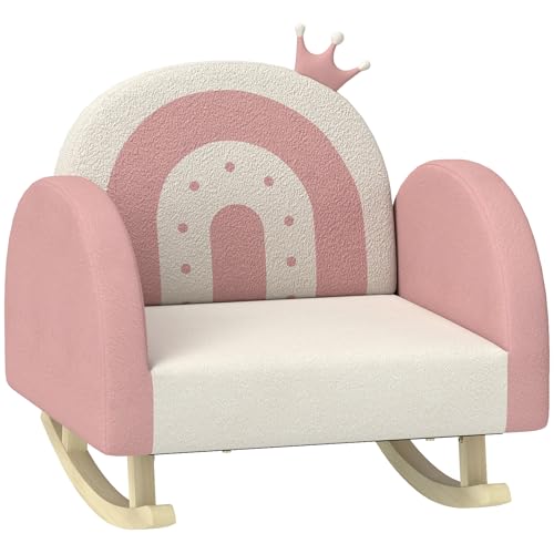 AIYAPLAY Kindersessel, Kindersofa mit Krone Dekor, Samtoptik, Kinderstuhl...
