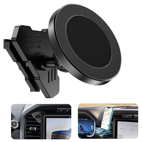 Surfcabin CNC Magnetic Truck Air Vent Phone Holder Metal Phone Mount Cradles for F150 Compatible with Ford F150 2021-2026 & Super Duty F250 F350 F450 2021-2025 and Most Cellphones