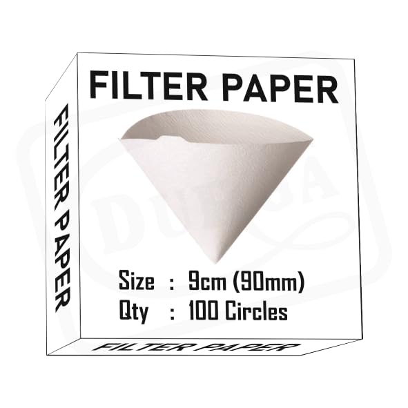 Durga® Filter Paper | Laboratory Filter Paper | Qualitative Filter Paper | Chemistry Lab Experiments | Laboratory Activities | Scools or Labs | Round Cutting | Pack of 100 Sheets | (90mm (9 CM))