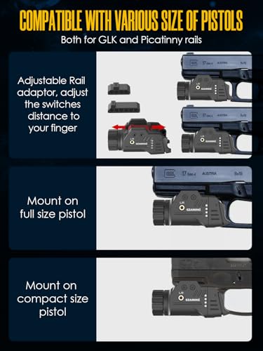 EZAIMING Weapon Light 1000 Lumen Compact Pistol Flashlight for Glock and Picatinny Rail