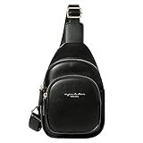 [MATERIAL] - Die Sling Bag Leder ist aus dem hochwertig Kunstleder hergestellt, das leicht, langlebig und weich ist, mit verstellbarem Schultergurt, erlaubt Schultertragen und crossbody