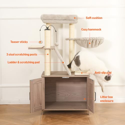 Árbol para Gatos Grande con Caja de Arena y Rascadores miniatura 5