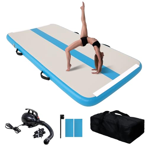 FunWater Inflatable Gymnastics Mat 6.5ft/10ft/13ft Tumble Track Tumbling Mat 4in Thick Gymnastic...