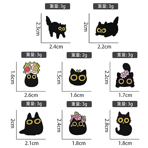 Image of Creative Cat Themes Enamel Pins Set - Lovely Cats Brooch Pin for Backpack Bag Hat, Gifts for Cats Lover