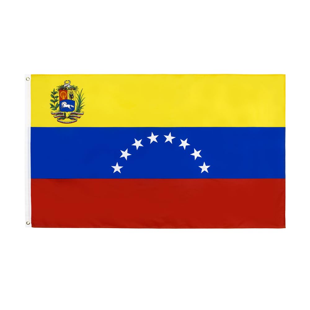 ANJOR Venezuela Flag 8 Stars 3x5ft Bolivarian Republic of Venezuela Flags with Brass Grommets 3 X 5 Ft