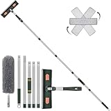 Genérico Limpiador Multiusos para Espejos y Azulejos con Mango Extensible - Herramienta de Limpieza de Esquinas para...