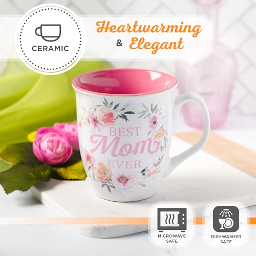 Taza de cerámica blanca y rosa 14 oz con mensaje inspirador miniatura 4