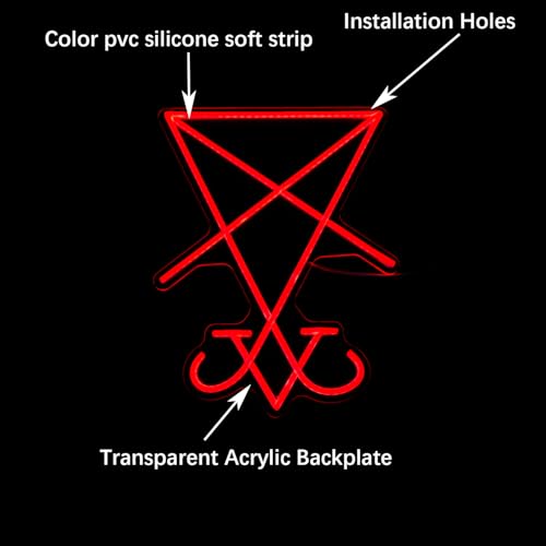 Image of Lucifer Neon Sign | Halloween Neon Mythological Decor Neon room decorative lights 15x12.4in(Red)