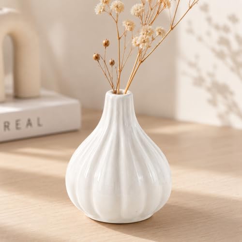 SPHINX Ceramic Bud Vase for Flowers & Pampas Grass | Modern Nordi...