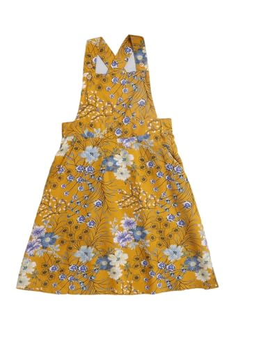 Image of The Magic Wand Kids Girls Printed Casual Dresses, Knee Length Singlet Strap Fit & Flared Cotton Once Piece Stylish Frocks for Summer Season