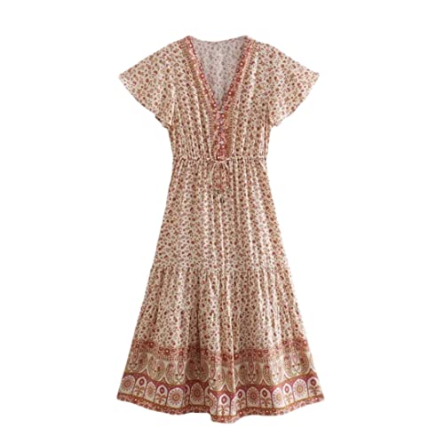 Robe de plage bohème légère rose pour camoufler avec élégance en L