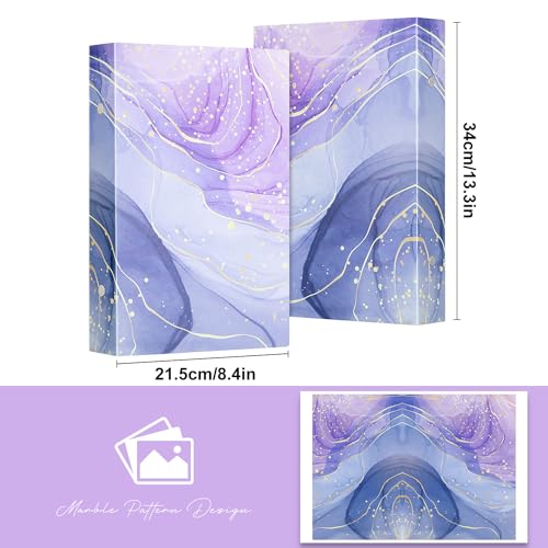 Lanpn Photo Album 6x4 300 Pockets, Leather Hardcover Album Book Holds 300 Horizontal Pictures Only Violet Gold - Image 2