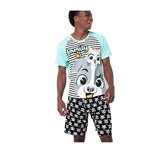 Pijama Manga Curta Masculino Viscolycra Família Pets - Puket