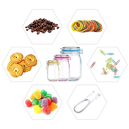Image of Mason Jar Bottles Bags, Ziplock Bags For Fridge Storage, Bottle Shape Storage Pouch, Mason Jar Bottle Bags Plastic Storage Pouch Airtight Seal Storage Bags Leakproof Food (9), White