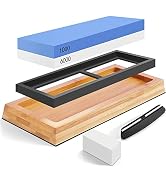 Knife Sharpening Stone, 1000/6000 Double-Sided Professional Whetstone Knife Sharpener, Non-Slip S...