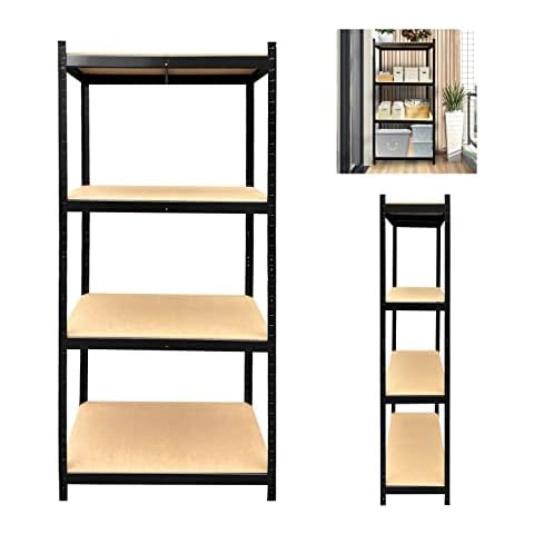 Jupitor Kitchen Storage 4-Tier Storage Shelves Garage Shelving Adjustable Metal Shelves for Storage, 175KG Per Shelf Garage Storage Utility Rack, Heavy Duty Shelves Organization Multipurpose Shelf Cover