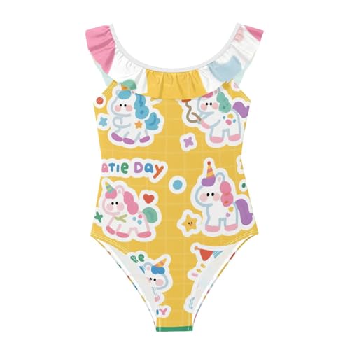 Traje de baño de unicornio blanco SyXIOP para niñas de 3 a 6 años