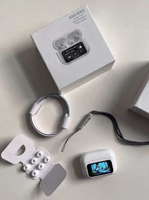Divine Sapphire Airbuds Pods Pro, Upto 12 Hrs Backup, Touch Screen Control Panel, Personalized Spatial Audio, Working Noise Cancellation/Transparency Mode | Wireless Earphones with Charging Case (B0D5M157G3) Amazon Price History, Amazon Price Tracker