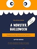 motor flexible joyeria  A Monster Halloween Coloring Book One-Sided Print: Cute Coloring Monster Book with Fine Motor Skills Development for Kids Age 4-7, Fun & Cute Monsters