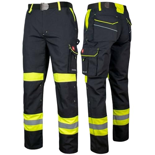 Art.Master Arbeitshose Herren schwarz gelb Gr. 58 mit Kniepolstertaschen &...