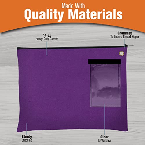 BankSupplies Mala de correio interoffice de lona, 400 ml - 35 L x 28 cm A - Roxo - Bolsa de transpor