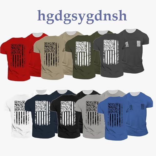 Men's American Flag Short Sleeve Graphic T-Shirt 47th President Dance QR Code Funny Tshirts Tops4
