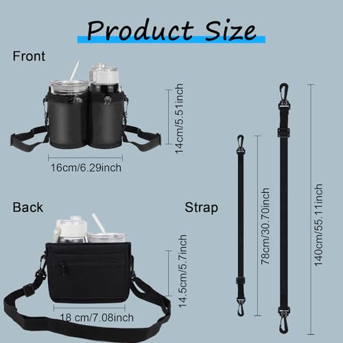 Image of zxbaers Luggage Cup Holder, Free Hand Drink Caddy Fit Most Suitcase Handles Portable Travel Cup Holder with Adjustable Strap Hold Two Cups Airplane Travel Accessories Must Haves
