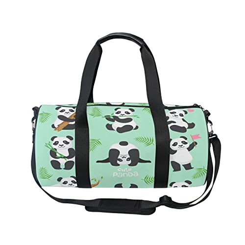 Cute Panda Duffel Bag,Canvas Travel Bag for Gym Sports and Overnight2