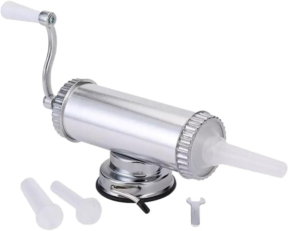 Homemade Kitchen Manual Sausage Maker Filler Machine with 3 Filling Nozzles