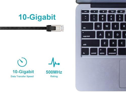 Cable Ethernet Cat6A plano U/FTP 5 pies negro miniatura 4