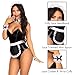Leg Avenue Womens 4 Pc Costume Accessory Kit with Apron, French Maid Black/White, O/S