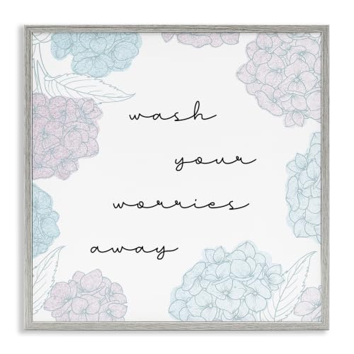 'Wash Your Worries Away Delicate Florals'| Framed Giclee Art