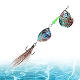 Spinnköder zum Angeln von Black Bass | Rotationsköder für Langstreckenwerfe | Köder mit Pailletten inklusive Haken für Lachs Barsch American Mojara, Blau