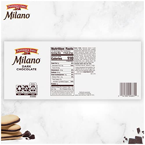 Pepperidge Farm Milano Cookies, Dark Chocolate, 10 Packs, 2 Cookies Per Pack #TOP4