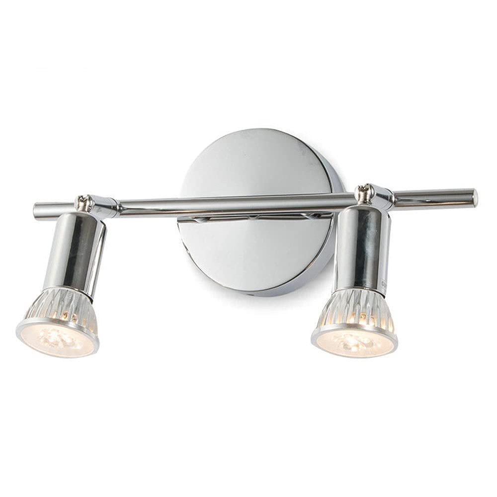 BHGFYXBS 2-Light Spotlight Vanity Mirror Spot Lamp, Rotatable Chrome Spotlights, M Directional Accent Lamps Indoor Ceiling Spotlight Adjustable Wall Sconces, Gu10 Socket