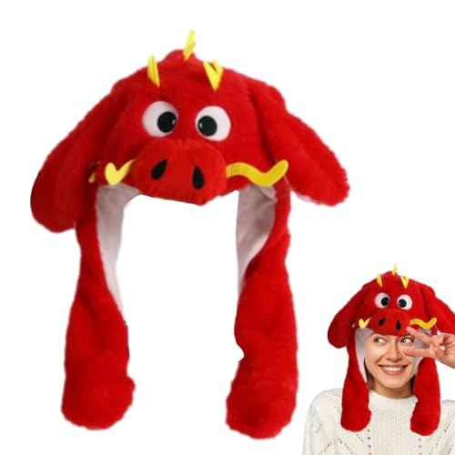 Chapéu de dragão com orelhas em movimento,Chapéu de dragão orelhas pulando vestir chapéu de cosplay