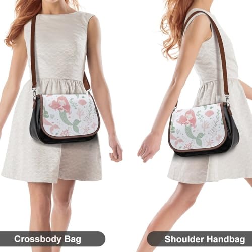 Sacoche en cuir premium imprimé sirène chic et moderne
