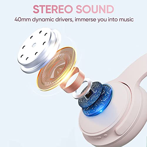 Wireless Bluetooth Headphones, Over Ear Headsets with Touch Control, Built-in Microphone, Hi-Fi Audio, 35H Playtime - Image 2