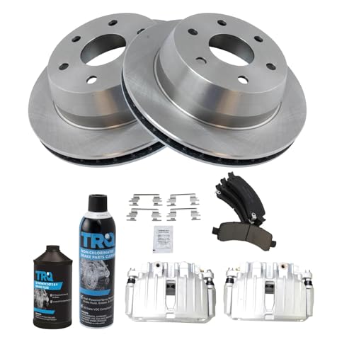 Image of TRQ Rear Brake Pad & Rotor Kit Compatible with 2002 Cadillac Chevrolet GMC