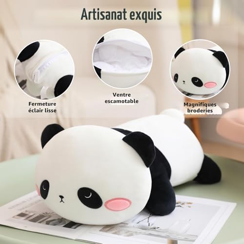 Panda peluche anti-perte avec 4 bébés peluches intégrées