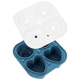 TOBBOMEY Molde de Silicona para Hacer Bolas de Hielo de 25 Pulgadas Bandeja Portátil para Cubitos de Hielo en Forma de Corazón y Rosa Color Verde Oscuro Adecuado para Cócteles Whisky