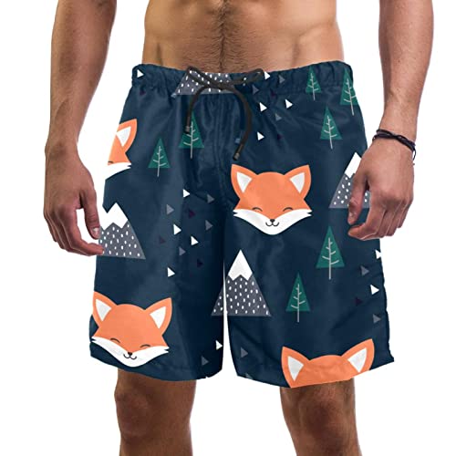 Maillots de bain hommes JDEZ au motif renard pour la plage