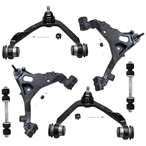 Image of Detroit Axle - 4WD Front Control Arms Kit for Ford F-150 Expedition F-250 Lincoln Navigator, 4 Upper & Lower Control Arms w /Ball Joints, 2 Sway Bars Replacement