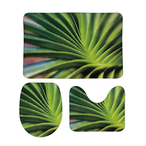 DAIERCY 3-teiliges Badezimmermatten-Set, Badematten, Gartenpflanze, 50,8 x 81,3 cm, rutschfest, Badezimmerdekoration…