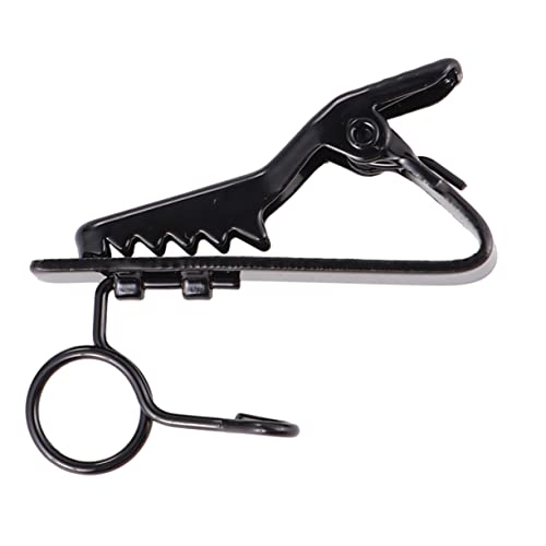 ERINGOGO 12Pcs Microphone Clip Lapel Clips High Elasticity Iron Mic Holders for Voice Chat Video Conferencing and Recording Black