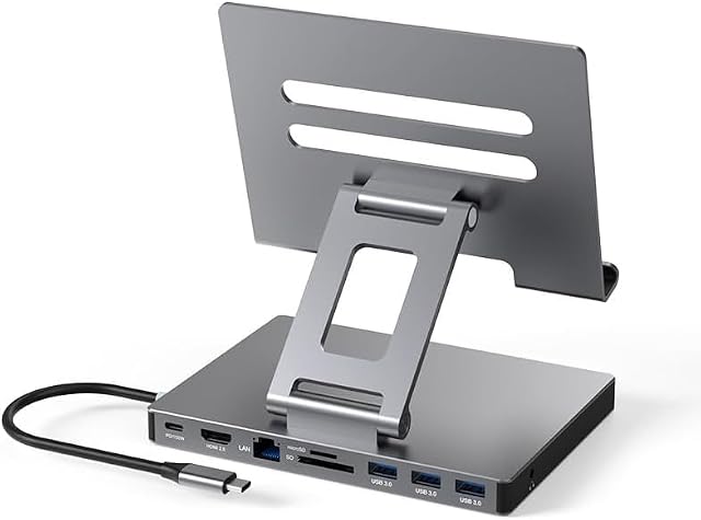 iPad Pro USB C Hub Stand 9 in 1 Adapter for iPad Air M5 M3 M4 13 12