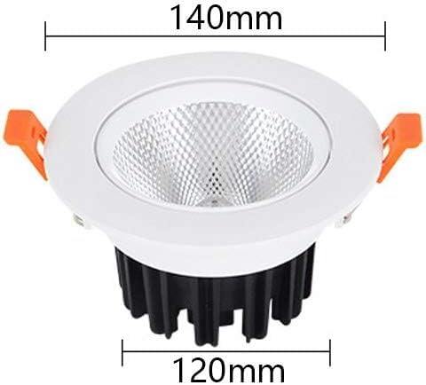 Spot LED COB encastré 15W orientable 6000K en aluminium blanc - 7